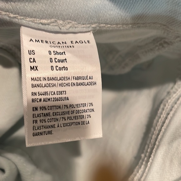 American eagle Outfitters stretch white jeans sz 0 short petite distressed - Picture 16 of 16